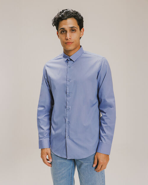 Camisa Fit Slim Azul